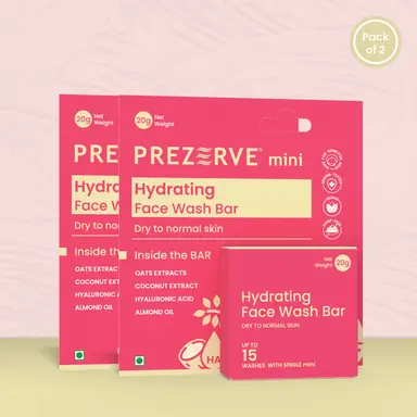 Prezerve Bestselling Thanh Rửa Mặt Cấp Ẩm Mini - Da Khô, Gói 2 thanh
