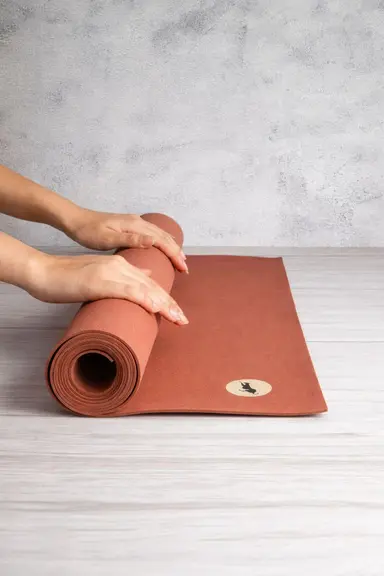 Proyog Extra Grip Yoga Travel Mat Natural Cotton and Rubber I Kochi Mat Terracotta