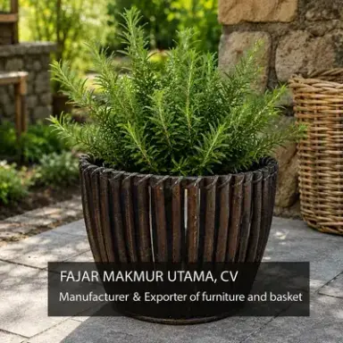 Rattan pot flower