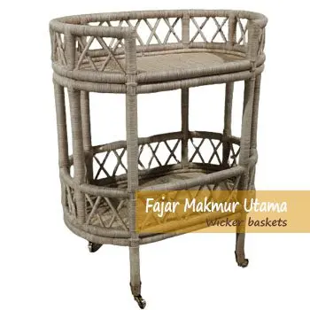 Wicker Rattan trolley