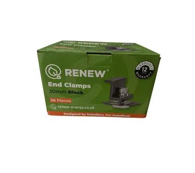 Renew x Fastensol End Clamp V2 - 30mm Black (Box of 96)