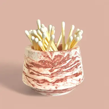 Jesmonite Matchstick Vessel with Striker