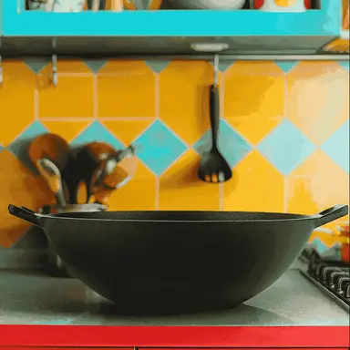 Chảo Gang Roca Nix Cast Iron Kadai - 24CM - 100% Tự Nhiên & Không Dính | Đã Tẩm Dầu Sẵn | Bao Bông Cho Tay Cầm + Túi Lưu Trữ | Sản Xuất Tại Ấn Độ