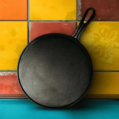 Roca Nix Cast Iron Dosa Tawa - 27CM - 100% Natural & Non-Stick | Pre-Seasoned Oil | Cotton Sleeves for Handles & Storage Bag | Made in India