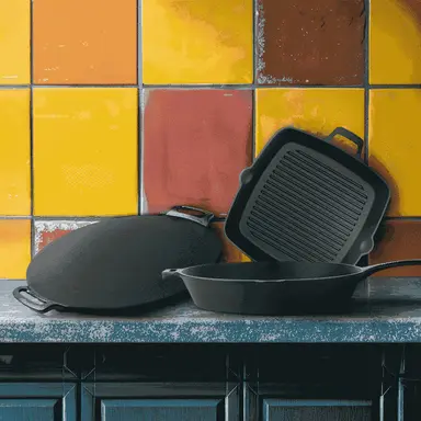 Roca Grill Sizzle Squad [Grill, Roast & Serve with Flair] | Triton Grill Pan - 25CM & Triton Dosa Tawa - 28CM & Nix Skillet - 30CM | Handle Sleeves & 