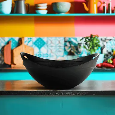 Roca Europa Cast Iron Kadai - 24CM - 100% Tự nhiên & Chống dính | Đã nêm dầu | Túi đựng | Sản xuất tại Ấn Độ