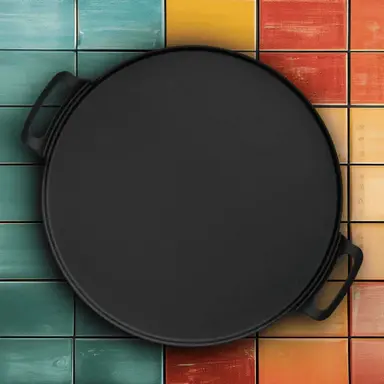 Roca Triton Cast Iron Dosa Tawa [Double Handle] - 30CM - 100% Natural & Non-Stick | Pre-Seasoned Oil | Cotton Sleeves for Handles & Storage Bag | Made