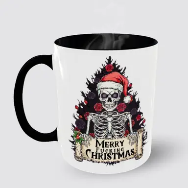 Tasse Kaffeebecher MERRY F*CKING CHRISTMAS Skelett
