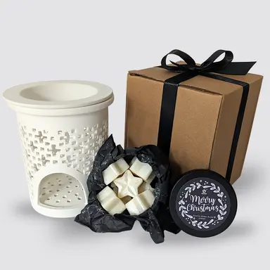 Keramik Duftlampe & Duftwachs Geschenkset