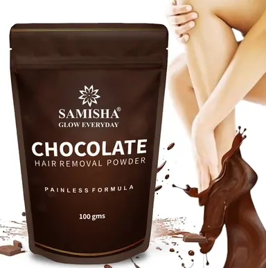 Samisha Chocolate Bikini Hair Removal Powder – Original & Organic Pain-Free Sensitive Area Remover (100g)