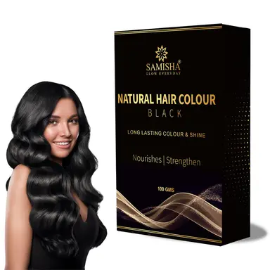 Samisha Black Hair Colour Powder – Original & Organic Natural Black (100g)