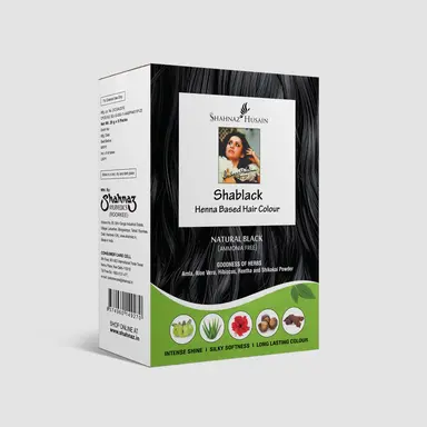 Shahnaz Husain Shablack Henna based Hair Colour | Natural Black (Ammonia Free) | 20g*5 Packs