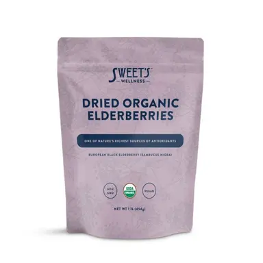 Dried Black Elderberries - Organic - 1 Pound