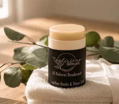 Leather Boots and Sheer Grit All Natural Deodorant