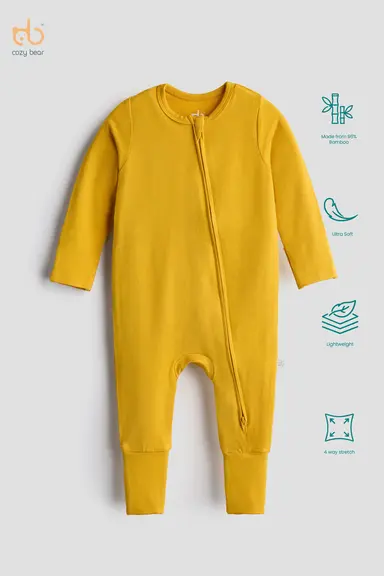 Baby Bamboo Sleep Suit | Mango Marigold | 0–12M