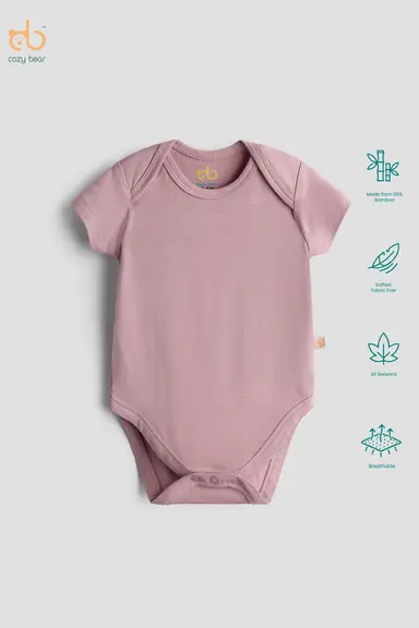 Baby Bamboo Onesie | Rose Blush | 0–12M