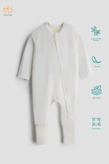 Baby Bamboo Sleep Suit | Coconut Malai | 0–12M