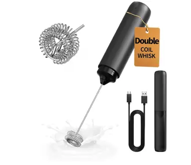 Powerful Coffee and Cacao Frother Dual Coil Whisk Head