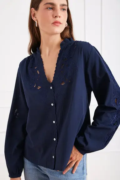 Camilla Blouse in Navy