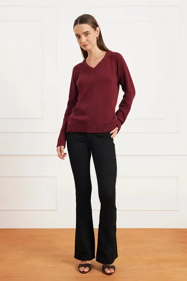 Selene Sweater in Burgundy