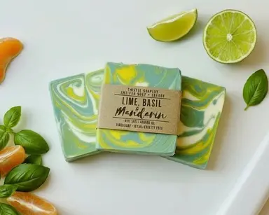 Lime, Basil & Mandarin Fragranced Soap • With Sweet Almond Oil