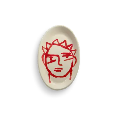 Ovale 20 rosso Capelli a zigzag