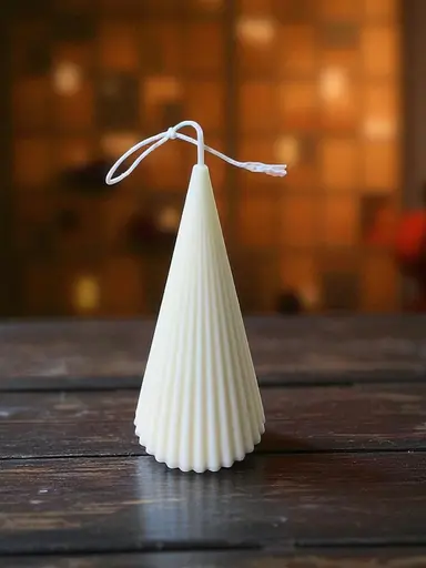 Ribbed Cone Candle - Soy Wax