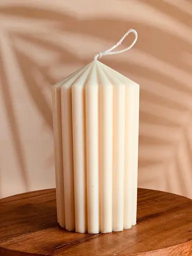 Crinkle Pillar Candle