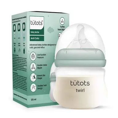 Bình sữa trẻ em tutots – Cổ rộng chống đầy hơi không chứa BPA