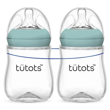 tutots Baby Feeding Bottle, Anti-Colic, BPA-Free 250 ml Green - Pack of 2
