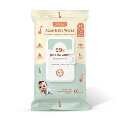 tutots Ultra Thick Baby Wipes – 99% Water Based, Hypoallergenic & Soft – 1 Pack