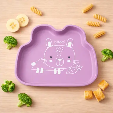 tutots Silicone Feeding Plate Rabbit Shaped with Suction for babies & kids