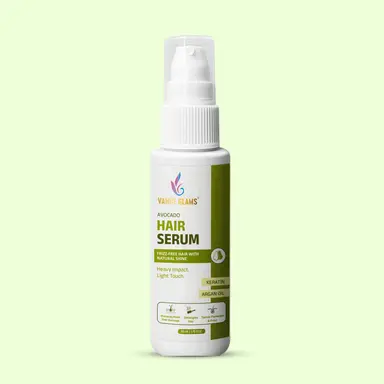 Vanue Glams Avocado Hair Serum – Frizz-Free Hair with Natural Shine – Infused with Keratin & Argan Oil – 50ml