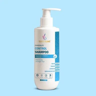 Vanue Glams Dandruff Control Shampoo – Rosemary, Vitamin E, and Vitamin B5 – Soothes Scalp, Reduces Flakes, Strengthens Hair – 250ml