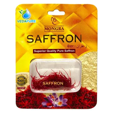 Vedapure Mongra Saffron (1g) โ Premium A++ Grade Kashmiri Kesar for Cooking, Rituals & Wellness