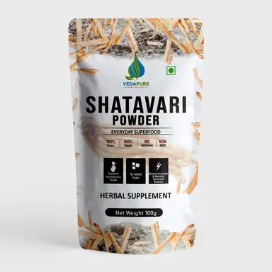Vedapure Naturals Pure Shatavari Powder | Herbal Supplement | Ayurvedic Shatavari Powder to Support Women Health | Supports Digestion & Balance Hormon