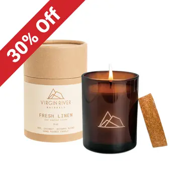 FRESH LINEN 8oz Glass Jar Candle