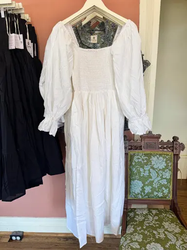 Clarity 100% Cotton Dress - Plain Jane with Long Balloon Sleeves