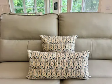 Hand Block Printed Pillow - Secret Garden