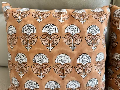 Hand Block Printed Pillow - Call of the Canyon