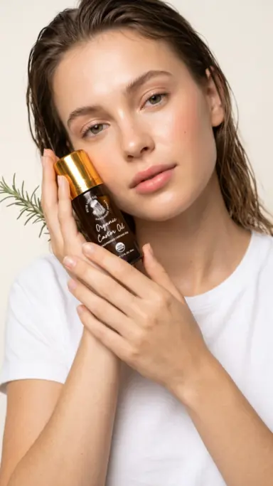 Organic Castor Oil Roller with Rose Quartz