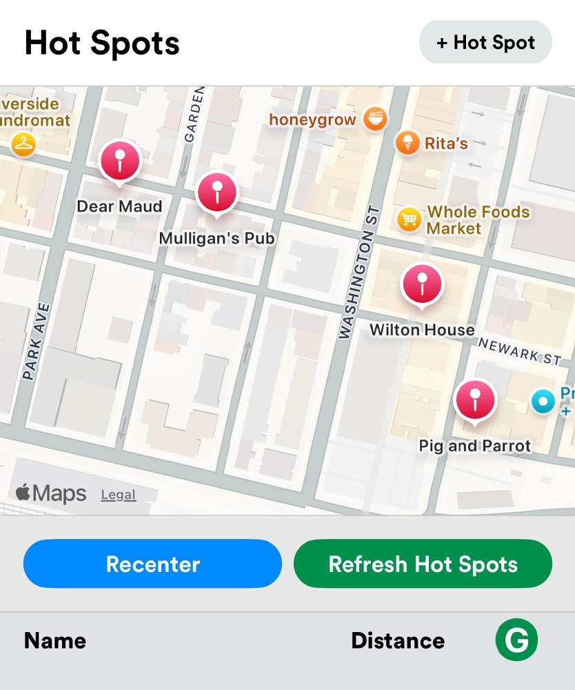 Find Nearby Hotspots: Greenlight app screenshot