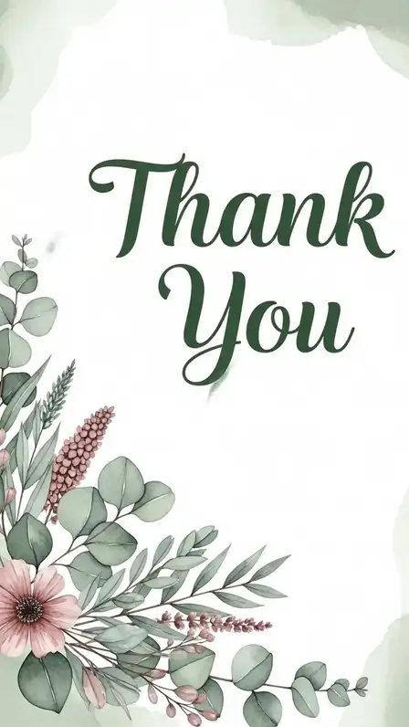 Watercolor Thank You Botanical