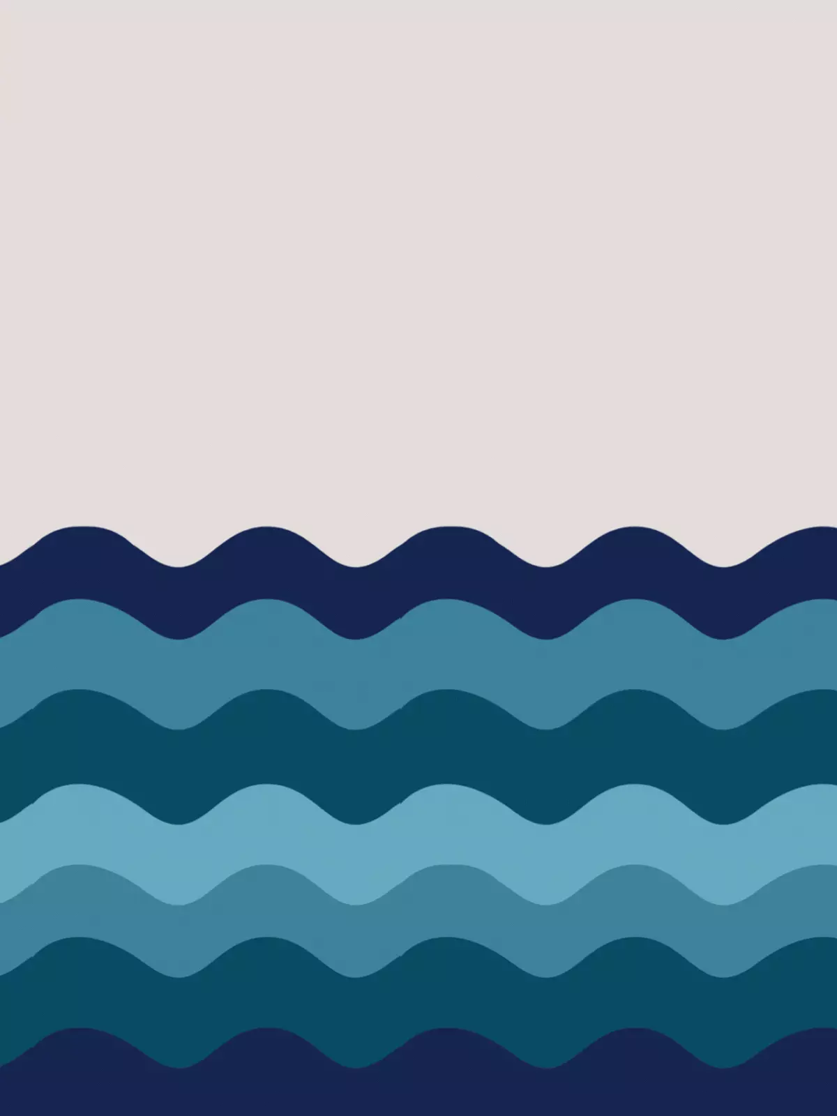 Animated birthday card featuring abstract blue waves, modern minimalist design, calming and peaceful, for sending birthday wishes