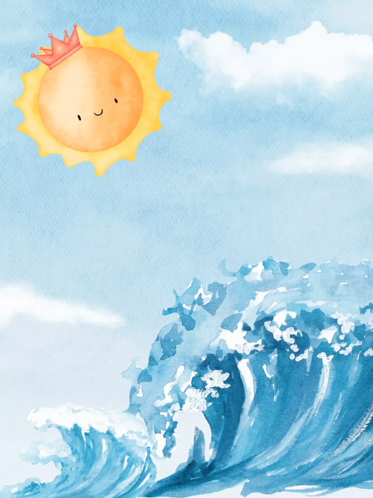 Uplifting get well card featuring a radiant sun and calming ocean waves, symbolizing hope and recovery, warm color palette.