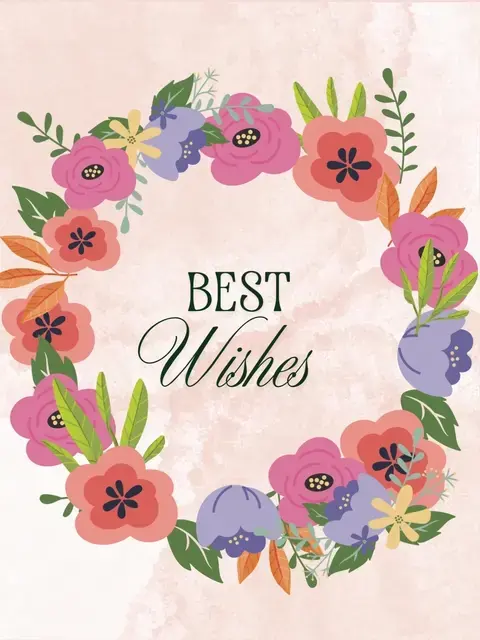 Watercolor floral wreath birthday card with delicate greenery and elegant typography, artistic style, perfect for celebrating birthdays