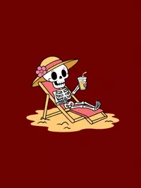 Free Birthday Card - Skeleton Beach Party!