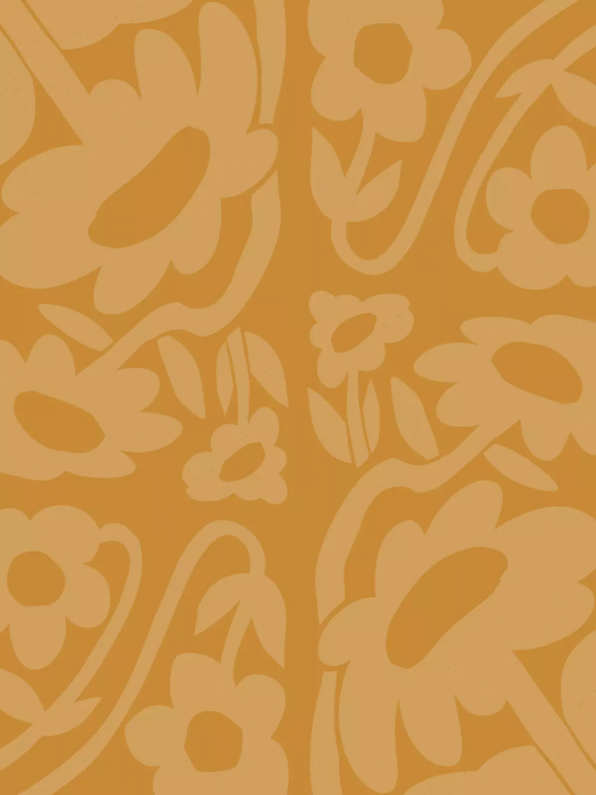 Cheerful floral thank you card featuring abstract flowers and a warm yellow background, bold design style