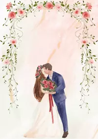 Free Wedding Card - Kiss Under the Arch!
