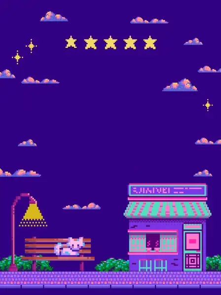 Retro 8-bit pixelated baby card for new parents, featuring a colorful, abstract design perfect for a baby shower or welcoming a new baby.